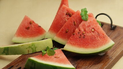 Fresh sliced watermelon