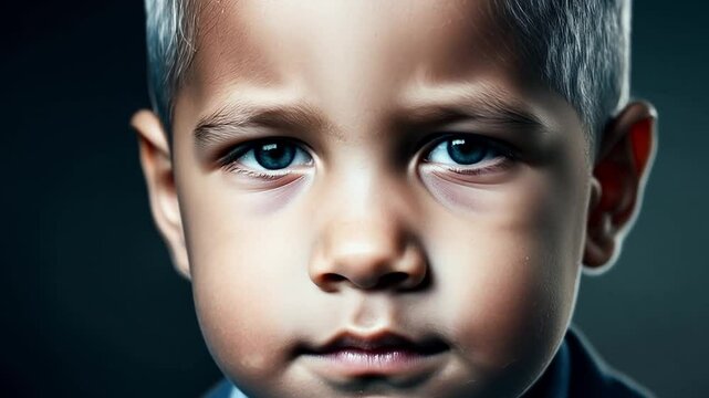 A quick time-lapse portrait shot of an aging boy becoming a grandfather.