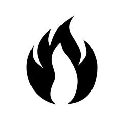 fire icon silhouette vector illustration on a white background.