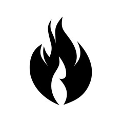 fire icon silhouette vector illustration on a white background.