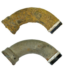 cast iron pipe 90 degree elbow  80 mm diameter broken by corosion and water pressure for along time