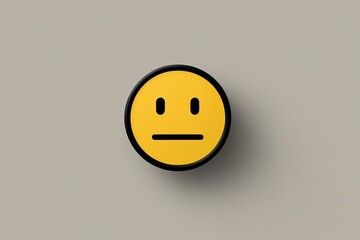 Fototapeta premium Simple Yellow Emoticon with Calm Expression and Serene Face