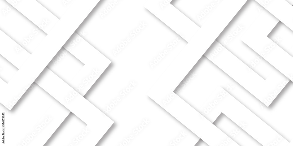Poster white abstract geometric background with white paper sheets soars as abstract spaces with rectangles