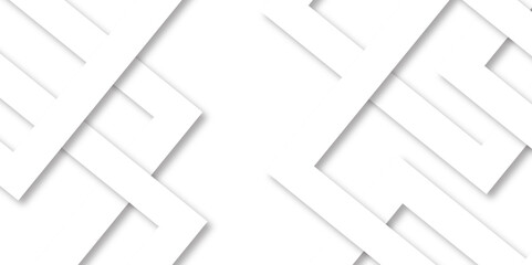 White abstract geometric background with white paper sheets soars as abstract spaces with rectangles, parallel stripes, perspective, shadows in simple strict modern material in triangle and square.	