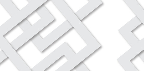 White abstract geometric background with white paper sheets soars as abstract spaces with rectangles, parallel stripes, perspective, shadows in simple strict modern material in triangle and square.	