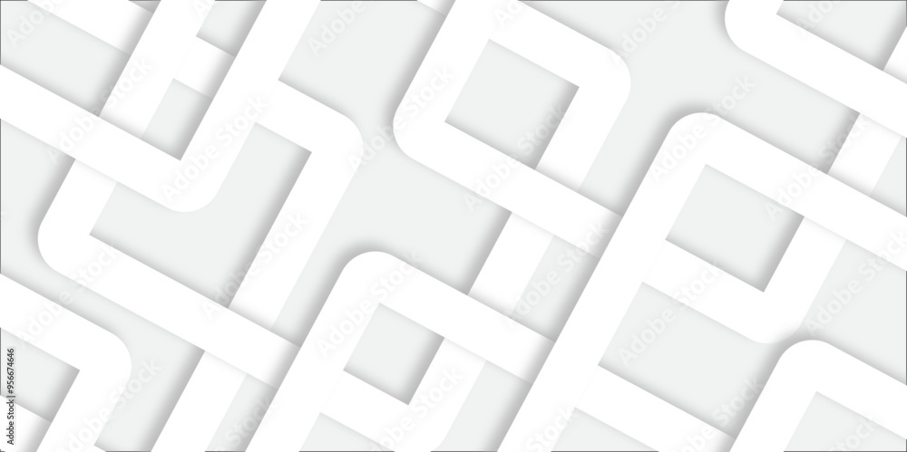 Poster white abstract geometric background with white paper sheets soars as abstract spaces with rectangles