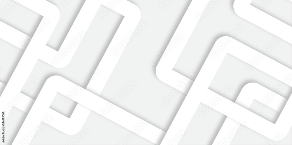 Poster white abstract geometric background with white paper sheets soars as abstract spaces with rectangles