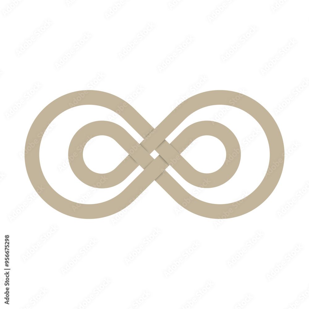 Poster interwoven infinity symbol. endless loop icon. continuous vector design. eternal cycle emblem.