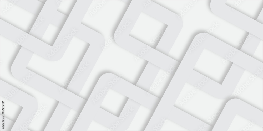 Poster white abstract geometric background with white paper sheets soars as abstract spaces with rectangles