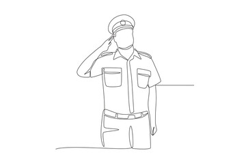 Obraz premium US Navy concept one-line drawing