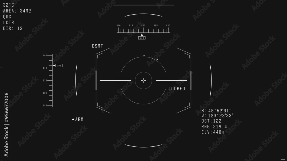 Poster war drone camera viewfinder overlay. template for military drone cam rec. camera frame vector templa