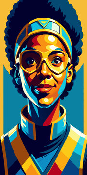 open layer vector portrait of a woman with eyeglasses