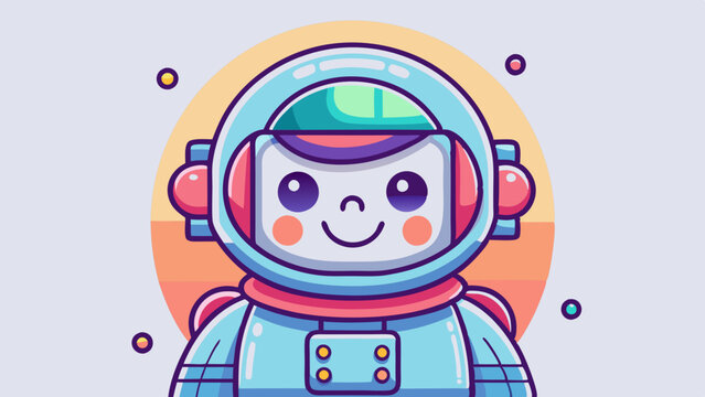 open layer vector of simple kid become astronaut 