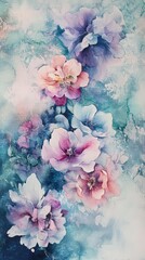 Gentle pastel abstract watercolor flowers for artistic decor and design.