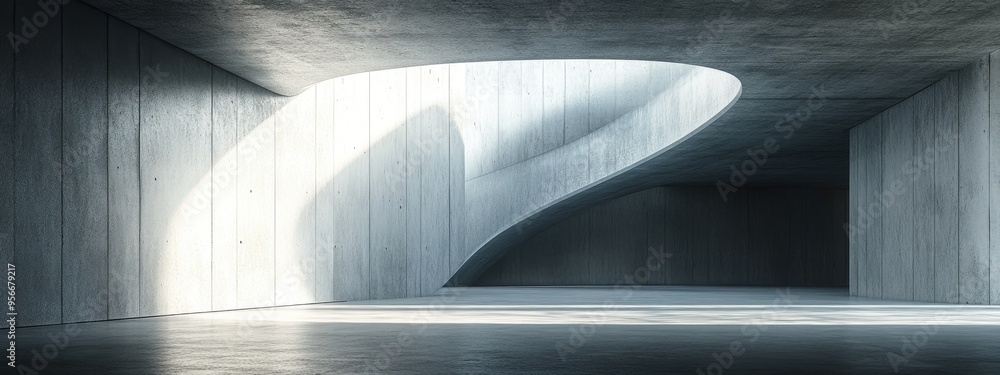 Poster 3d rendering of a smooth empty dark abstract concrete interior showcasing an architectural backgroun