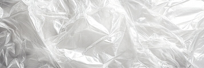 Obraz premium Wrinkled plastic wrap texture on a white background