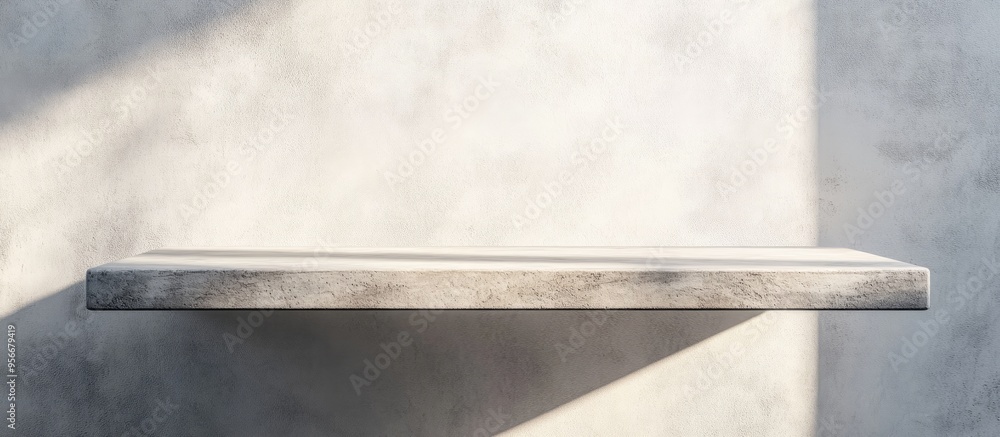 Poster 3d rendering of a cement shelf on a white background for product display