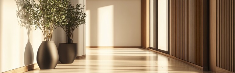 Fototapeta premium 3D rendering of a modern apartment hallway
