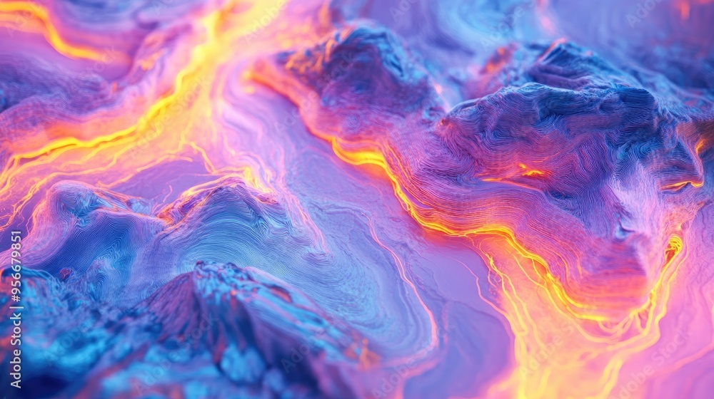 Poster 3d rendering of a marble slab scan print