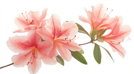Obraz premium Azalea flowers Isolated in white background