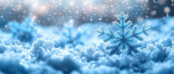 Winter snowflakes softly falling on a minimal Christmas-themed background.