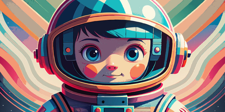 open layer vector of cute astronaut colorful