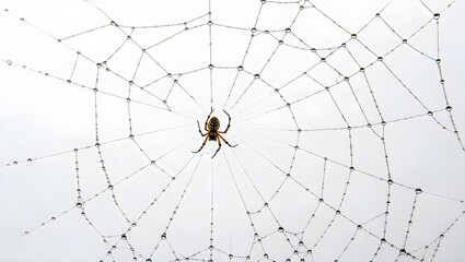 Obraz premium A spider web in a white background