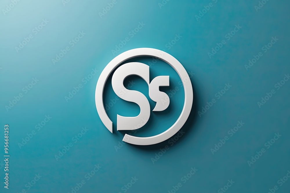 Aufkleber 3d sharepoint interface symbol on serene cerulean field