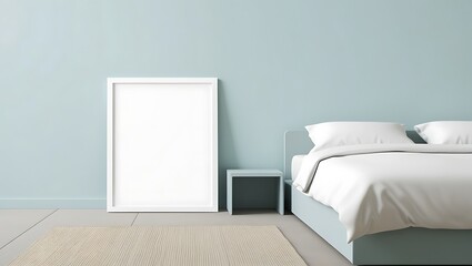 Elegant Minimal Wooden Frame Poster Mockup, Perfect for Showcasing Art or Photography with a Clean, Natural Touch