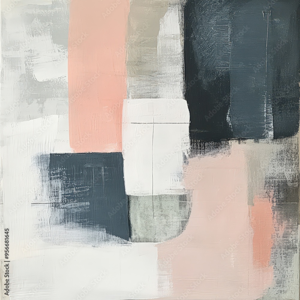 Aufkleber soft pastel canvas texture with abstract geometric forms for modern design.