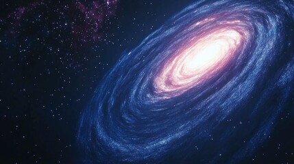 Spiral galaxy in space depicted in 3D cartoon style