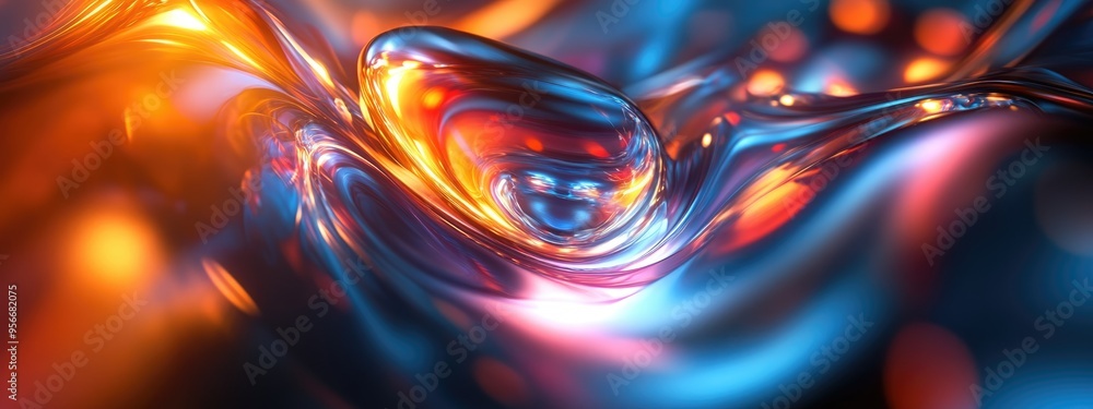 Leinwandbilder abstract fractal lights effect in the background rendered in 3d cartoon style