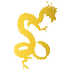 Fototapeta premium Golden Chinese Dragon Silhouette. For the Happy Chinese New Year Symbol. Vector Illustration Design.