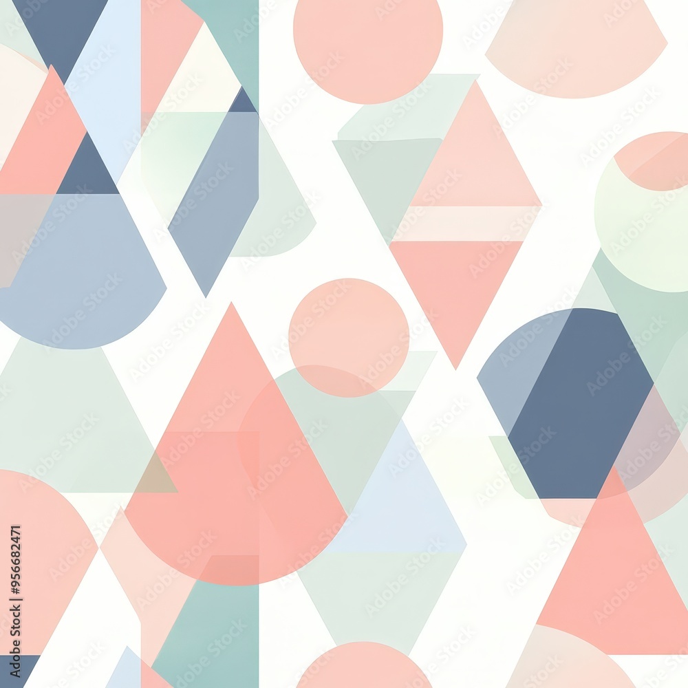 Aufkleber modern geometric pattern design with triangles and circles for contemporary decor and art projects.