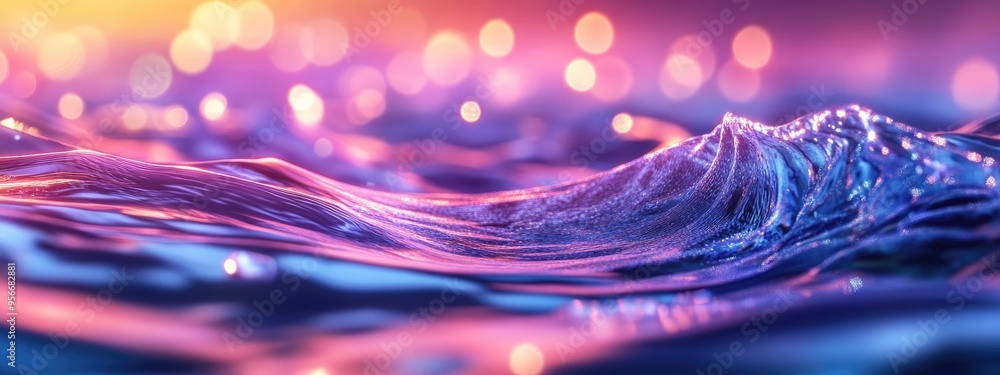 Aufkleber Magic light blur of water wave abstract background in 3D cartoon rendering