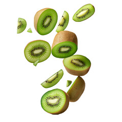 Fototapeta premium Sliced ​​kiwi isolated on white