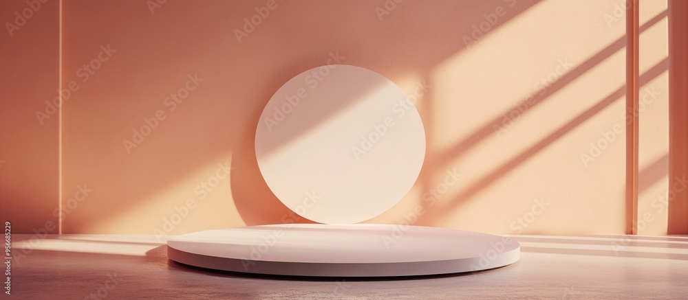 Poster abstract geometric podium mockup for minimal product presentation 3d render