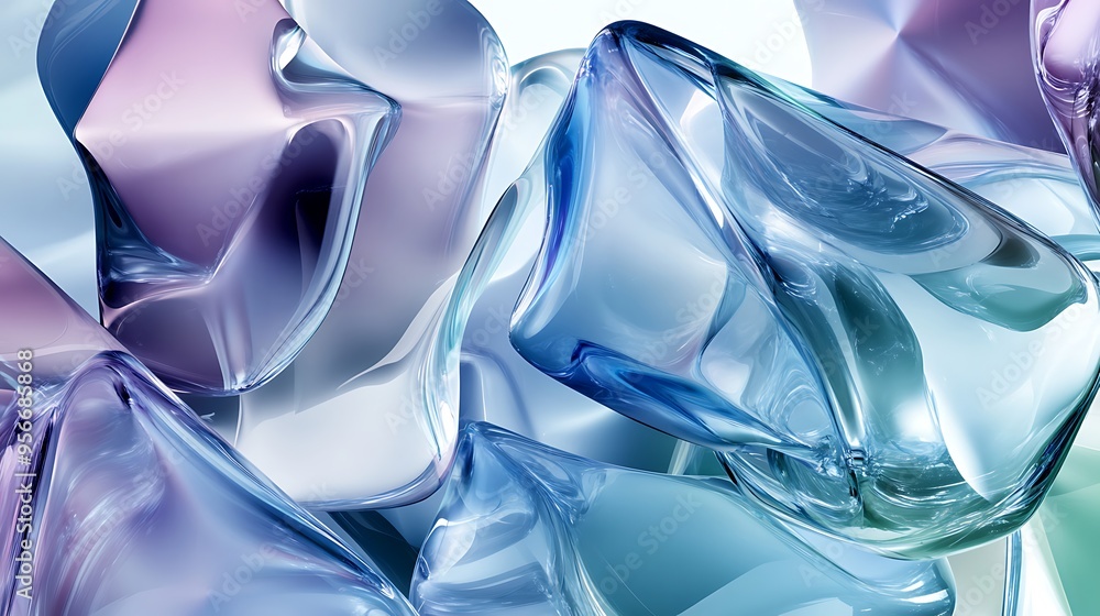 Poster abstract fluid shapes in soft colors creating a modern aesthetic