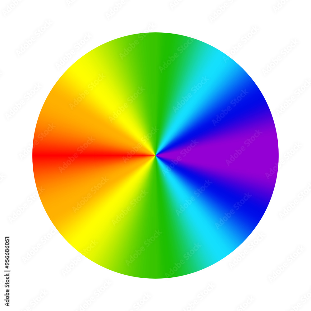 Poster rainbow gradient circle. color wheel spectrum. vibrant radial gradient. vector color transition.