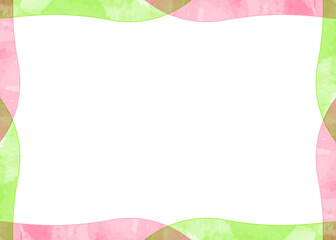 Obraz premium シンプルな曲線のデザインフレーム、背景素材、水彩カラー