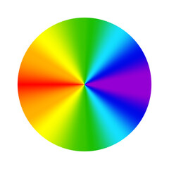 Rainbow gradient circle. Color wheel spectrum. Vibrant radial gradient. Vector color transition.