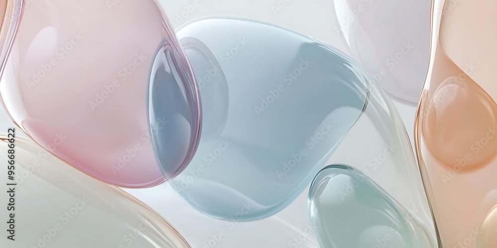 Poster abstract fluid shapes in soft colors creating a modern aesthetic