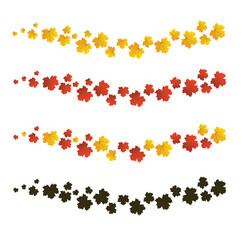 Fallen Autumn Leaves Blown by the Wind Design Element. Nature and change of seasons concept vector