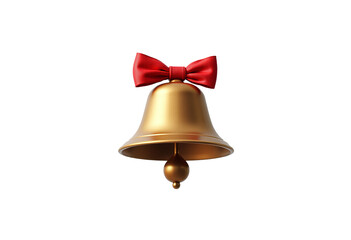 Isolated white bell with ribbon, elegant decorative element for wedding, party, or holiday design. Perfect for creating custom invitations, greeting cards, and other printable materials
