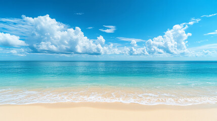 Obraz premium Tranquil Beach with Clear Blue Sky