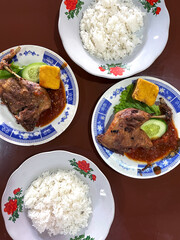 asian food dinner traditional indonesian japanese chinese set lunch chicken fried plate homemade fat