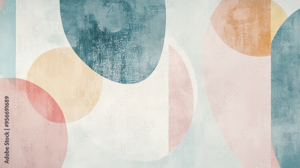 Aufkleber minimalist abstract shapes on textured canvas background for artistic design projects.
