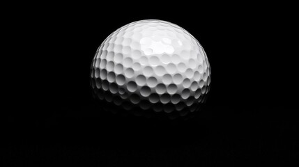 Isolated Golf Ball on Black Background