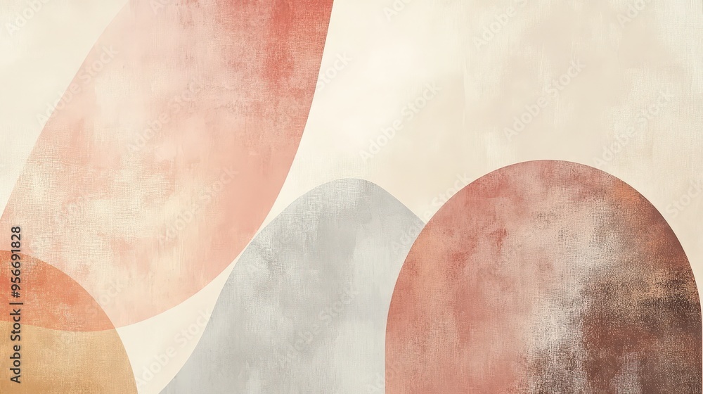 Poster minimalist abstract shapes on canvas background for modern art design and decor.