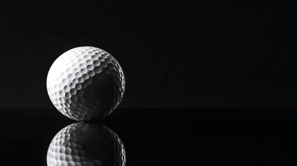 Reflective Golf Ball on Dark Surface